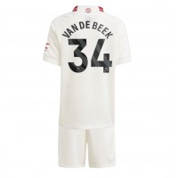 Camiseta Manchester United Donny van de Beek #34 Tercera Equipación Replica 2023-24 para niños mangas cortas (+ Pantalones cortos)